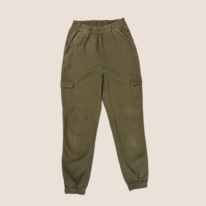 H&M Green Cargo Style Pant with Stretch Waistband